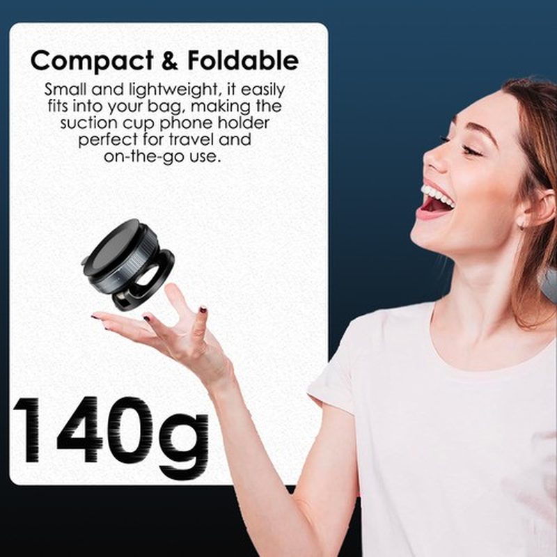 360 Vacuum Magnetic Phone Holder Adjustable Suction Cup Car Mount Foldable Stand